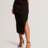 MAXI SKIRT WITH RIB Black