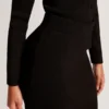 MAXI SKIRT WITH RIB Black