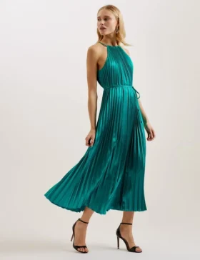 MELIKE Pleated Midi Dress