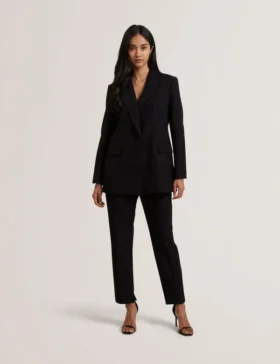 MERIOT Bonded Lace Slim Tailored Trousers