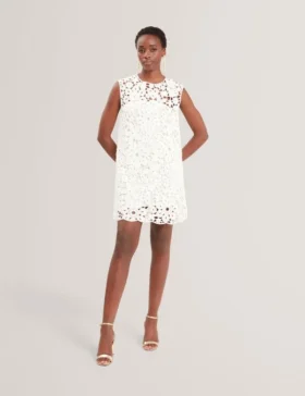 MIIKKA Crochet Sleeveless Mini Shift Dress