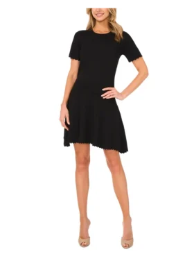 MINI SKIRT WITH POINTELLE & RIB Black