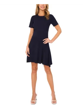 MINI SKIRT WITH POINTELLE & RIB Navy