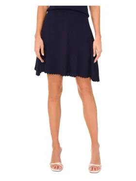 MINI SKIRT WITH POINTELLE & RIB Navy