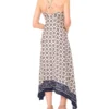 MOIRA Tile Print Strappy Asymmetric Midi Dress