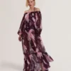 MONTAYA Floral Bardot Maxi Dress Beach Cover-Up
