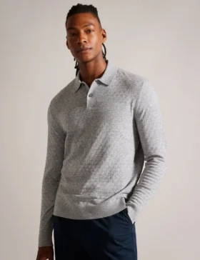 MORAR Long Sleeve T Stitch Knitted Polo