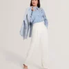 MORRIAT Barrel Leg Woven Tailored Trousers