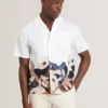MOUSSA Relaxed Printed Hem Cotton Resort Shirt