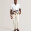 MOUSSA Relaxed Printed Hem Cotton Resort Shirt