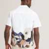 MOUSSA Relaxed Printed Hem Cotton Resort Shirt