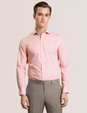 NANTUCKET Geo Print Stretch Cotton Slim Fit Shirt