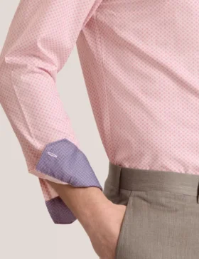 NANTUCKET Geo Print Stretch Cotton Slim Fit Shirt