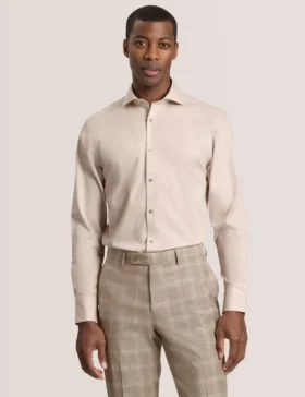 NANTUCKET Geo Texture Stretch Cotton Slim Fit Shirt