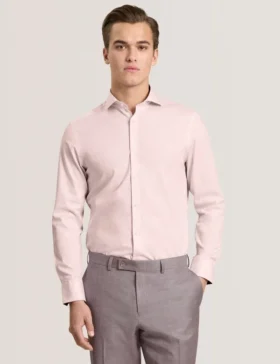 NANTUCKET Geo Texture Stretch Cotton Slim Fit Shirt