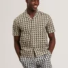 NAYELIN Relaxed Fit Painted Geo Print Shirt