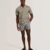 NAYELIN Relaxed Fit Painted Geo Print Shirt