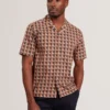 NAYELIN Relaxed Fit Painted Geo Print Shirt
