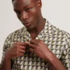 NAYELIN Relaxed Fit Painted Geo Print Shirt