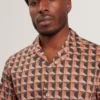 NAYELIN Relaxed Fit Painted Geo Print Shirt