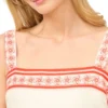NOEMI Printed Detail Strappy Linen Sundress