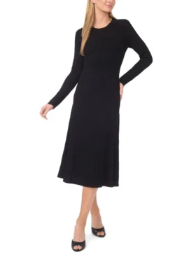 NOIRALYN Metallic Maxi Dress with Variegated Rib Pointelle
