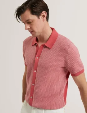 NOLIVA Textured Stitch Knitted Button-Through Shirt