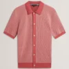 NOLIVA Textured Stitch Knitted Button-Through Shirt