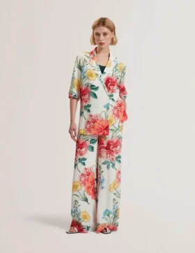 NYMPHA Floral Short Sleeve Oversized Blazer