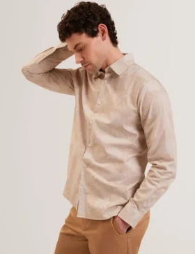 OCANIA Faded Floral Cotton Long Sleeve Shirt