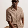 OISE Textured Grid Cotton Short Sleeve Shirt