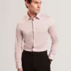 OLWENO Micro Geo Print Long Sleeve Slim Shirt