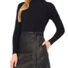ONEIDA Mock Neck Midi Dress with Faux Leather Skirt