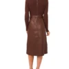 ONEIDA Mock Neck Midi Dress with Faux Leather Skirt