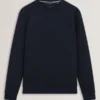 ORLAITE Waffle Knit Crew Neck Sweatshirt