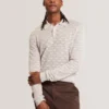 OSAKA Textured Silk Blend Long Sleeve Polo