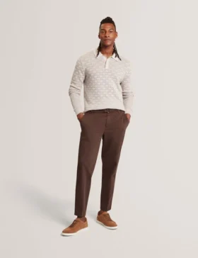 OSAKA Textured Silk Blend Long Sleeve Polo