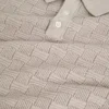 OSAKA Textured Silk Blend Long Sleeve Polo