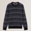 OSBURN Ombre Jacquard Crew Neck Jumper