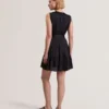 OTIANA Sleeveless Tie Waist Tiered Mini Dress