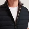 PAFAVOR Quilted Front Funnel Neck Zip-Up Gilet