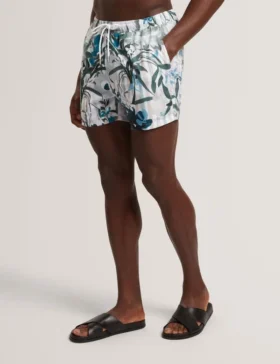 PALMDLE Floral Stripe Elasticated Swim Shorts