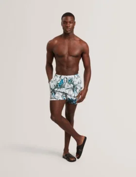 PALMDLE Floral Stripe Elasticated Swim Shorts