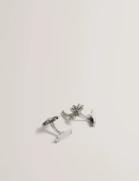 PALMIIE Palm Tree Cufflink Lapel Pin Set