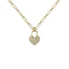 PARIS Statement Pave Crystal Padlock Pendant Necklace