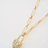 PARIS Statement Pave Crystal Padlock Pendant Necklace