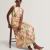 PARKER Satin Floral Sleeveless Maxi Dress