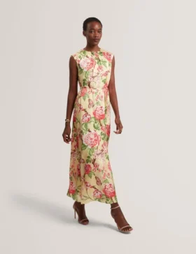 PARKER Satin Floral Sleeveless Maxi Dress