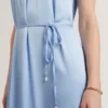 PARKER Satin Gathered Neck Maxi Dress