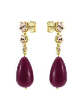 PEARSTI Statement Pendant Crystal Drop Earrings